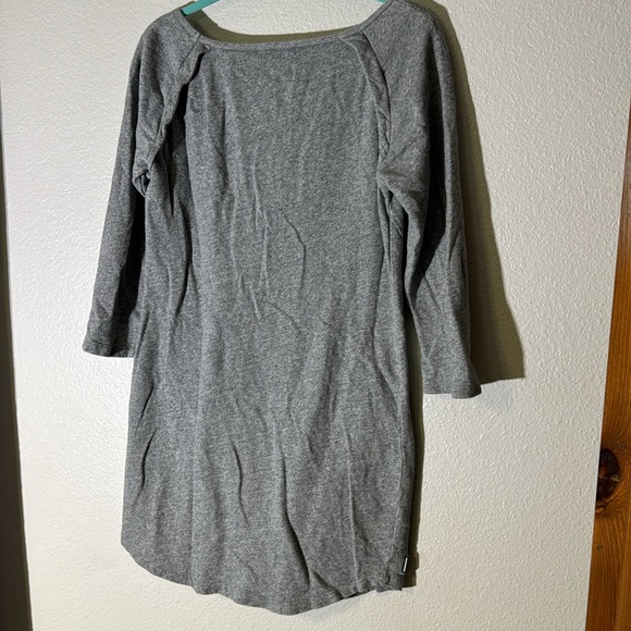 Lole Calm French Terry Sweatshirt Dress S Gray Wide Crewneck Organic Cotton - Picture 8 of 8